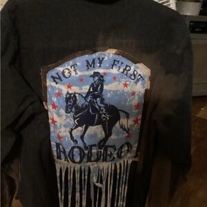 Graphic Rodeo Jacket with Fringe